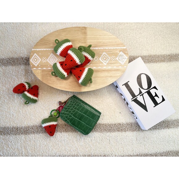 Crochet Keychain Watermelon Handmade Fruit Keychain Crochet Bag handmad Keychain - Picture 7 of 10